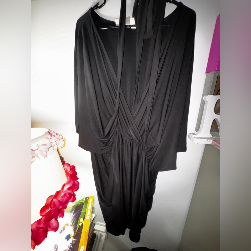 Attitudes by Renee Black Drape Dress